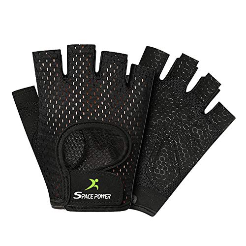 spacepower Workout Gloves, Weight Lifting Gloves for Women&Men, Lightweight Breathable Gym Gloves for Exercise (Small, Black)