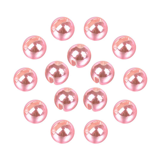 MUUNN 50pcs Tungsten Slotted Beads for Fly Tying,12 Colors/13 Sizes Tungsten Beads Heads Slotted Fly Tying Materials（Metallic Pink,2.5mm