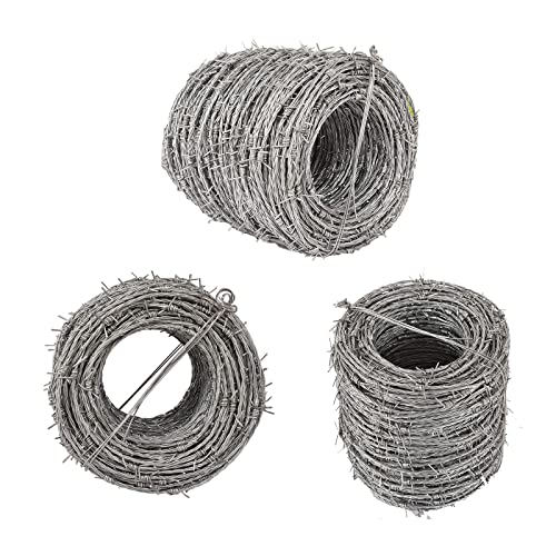 Barbed Wire 328FT (100m), 15 Gauge(1.7mm) 4 Point Barbed Wire Fence