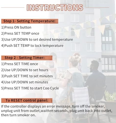 Digital Control Panel, Masterbuilt Replacement Parts, Compatible with Masterbuilt MB20071317/ 20071117/ 21071218 and More MB Electric Smoker Models Top Controller, Part Number：9907160014