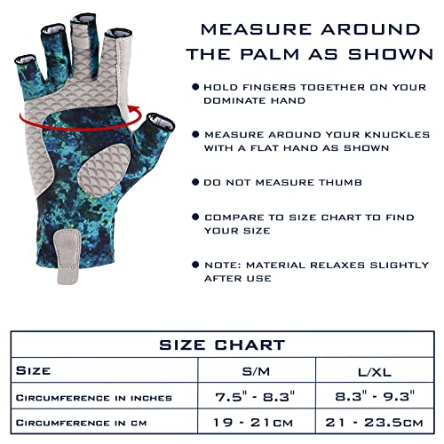 KastKing La Sal Fishing Gloves UPF50+ Sun Gloves UV Protection Fingerless Gloves Men Women for Outdoor, Kayaking, Rowing, Paddling, Canoeing, Hunting