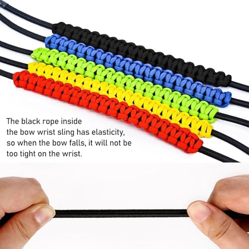Archery Bow Wrist Sling, 550 Paracord Strap for Compound Bow & Recurve (Black)