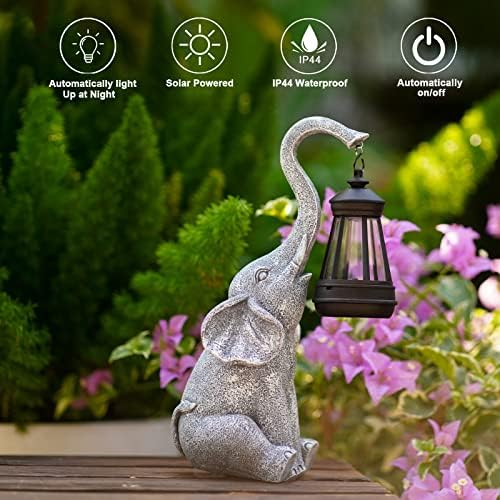 Goodeco Elephant Statue for Garden Decor with Gift Appeal - Ideal Gifts for Women, Mom or Birthdays, Beautifully Crafted Outdoor & Home Decor to Wow Your Guests (11" Elephant)