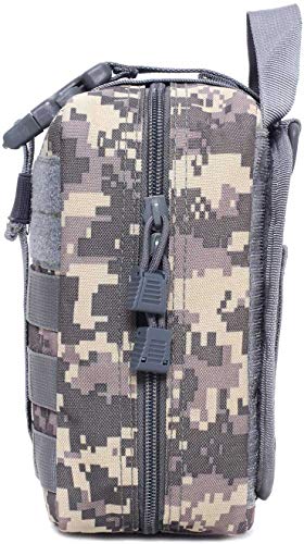 Molle First Aid Pouch Empty, Rip Away Medical Pouch, Molle Ifak Pouch, ACU Tactical EMT Pouches Bag Only for Hiking Camping