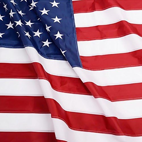 ANLEY EverStrong Series American US Flag 5x8 Foot Heavy Duty Nylon - Embroidered Stars and Sewn Stripes - 4 Rows of Lock Stitching - US National Banner Flags with Brass Grommets 5 X 8 Ft