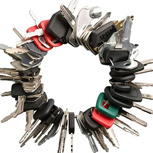 (60) Equipment Key Set For John Deere Cat Toyota JCB Volvo Doosan Bobcat Kubota Hyundai Bomag New Holland Komatsu Case Clark IH Kobelco Takeuchi Massey Ferguson JLG Genie Vermeer Terex Skyjack Hyster