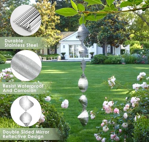 Bird Deterrents for Outside Patio, Bird Scare Devices Set Highly Reflective 3D Wind Spinners Outdoor Garden Decor, Bird Reflectors to Keep Birds Away Window Roof Yard Orchards Deck 18 Discs 6 Pcs