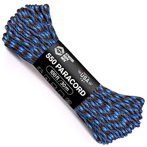 Atwood Rope MFG 550 Paracord 100 Feet 7-Strand Core Nylon Parachute Cord Outside Survival Gear Made in USA | Lanyards, Bracelets, Handle Wraps, Keychain (Pink)