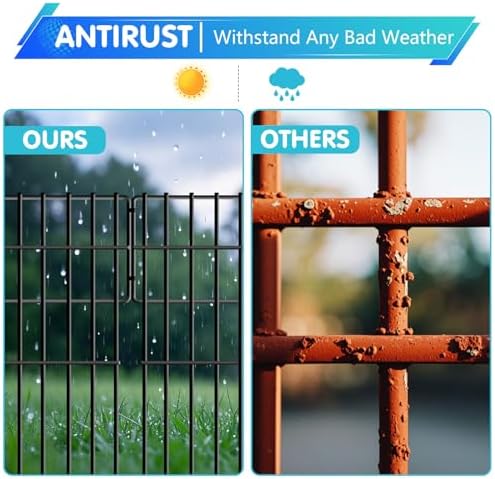 26 Panels No Dig Fence, 28ft(L) x 17in(H) Dog Digging Fencing Barrier, 1.2in Gap Animal Barrier for Bottom of Fence, Rustproof Metal Garden Edging Border Ground Defense Blockers for Outdoor Patio