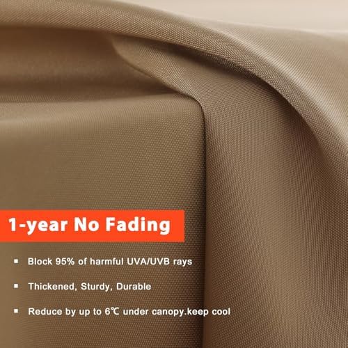 ABCCANOPY 9ft Outdoor Umbrella Replacement Top Suit 8 Ribs (Khaki)