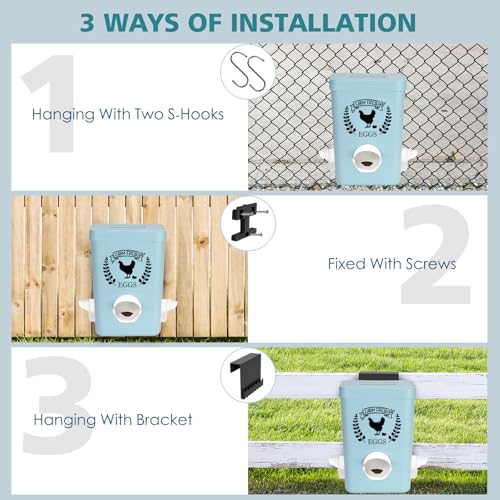 Chicken Feeder and Chicken Waterer Set (3 Gallon/26 Pounds) - Hanging Automatic Chicken Feeder No Waste - Chicken Coop Accessories - Poultry Waterer
