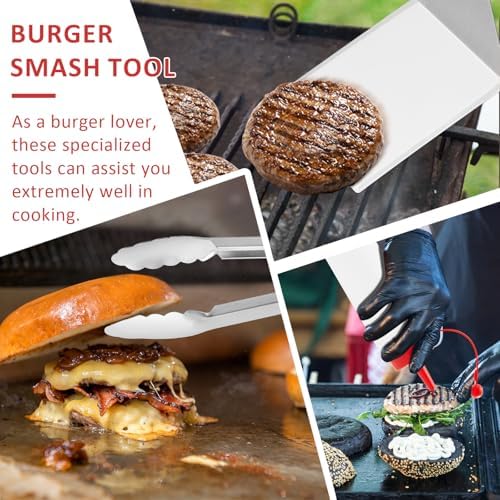 25Pcs Griddle Accessories Kit, Leonyo Flat Top Grill Accessories, Professional Griddle Tools with Enlarged Spatulas, Basting Cover, Metal Scraper, Smash Burger Press for Outdoor Barbecue