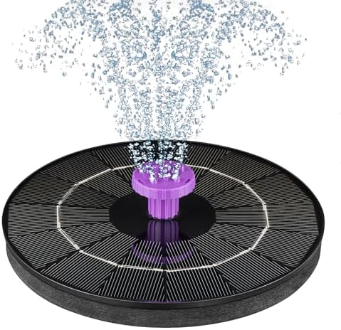 3.5W Solar Bird Bath Fountain Pump, Solar Powered Water Pump, Outdoor Water Fountain with 8-in-1 Nozzles, 4 Fixed Pipes for Hummingbirds, Garden, Pool, Pond