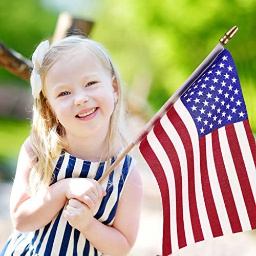 50 Packs USA Stick Flags 12 x 18 Inch Small American Flag 4th of July USA Flag Red White Blue Lawn Flags with Wooden Pole and Spear Tip for Yard Outdoor Garden Memorial Day Independence Day Decor