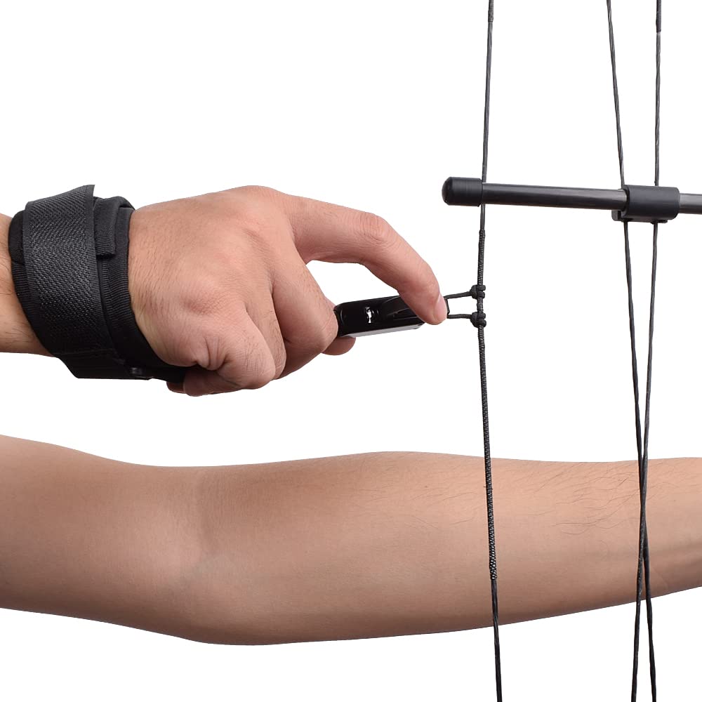 Archery Release Aids Compound Bow Trigger Caliper Shooting Adjustable Black Wrist Strap Right Left Handed