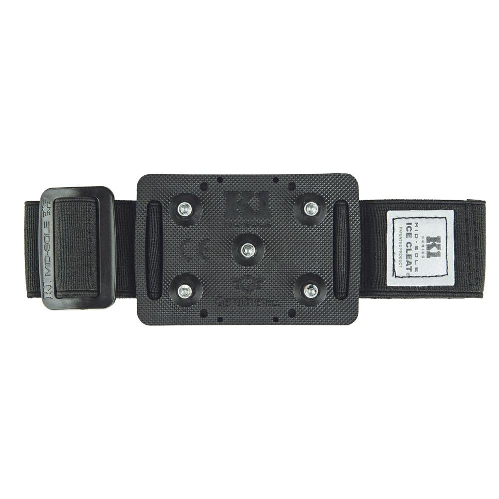 K1 Mid-Sole Ice Cleats - Rotatable Traction Aids For Shoes/Boots - Indoor/Outdoor, Climbing, Driving - High Profile - Black