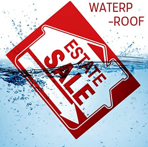 [5 Pack] Estate Sale Signs Set - 16 x 12 Inch Double-Sided Yard Signs With Arrows and Metal H Stakes - Property Sale Directional Signs - Weather-Proof