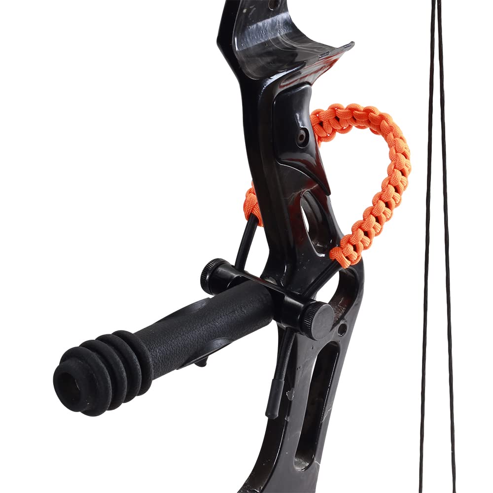 SOPOGER Archery Bow Wrist Sling Adjustable Hunting Wrist Strap Braided for Compound Bow Target Shooting Accessories (Orange)