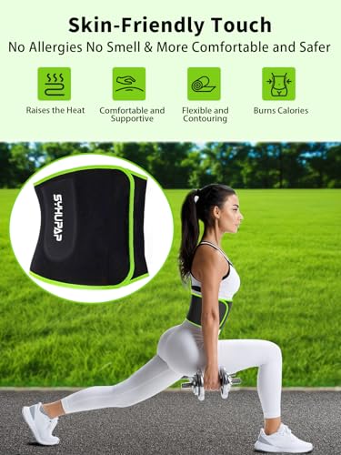 SYXUPAP Waist Trimmer for Women and Men,Waist Trainer for High-Intensity Training & Workouts, Size M Green