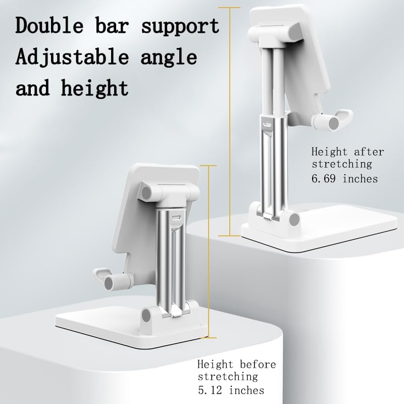 Leavnea Cell Phone Stand,Adjustable Angle Height Phone Honder for Desk,Fully Foldable Portable Phone Mount,Compatible with All Mobile Phones and Small Tablet.
