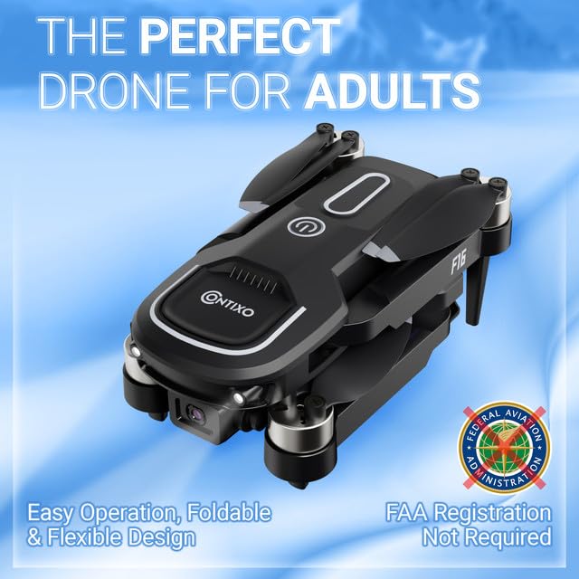 Contixo F16 Camera Drone for Kids – 1080P Dual Camera, Easy to Fly, 17 Mins Intelligent Flight Time, One-Key Takeoff/Landing – Perfect for Beginners and Young Drone Enthusiasts (Ages 14+)