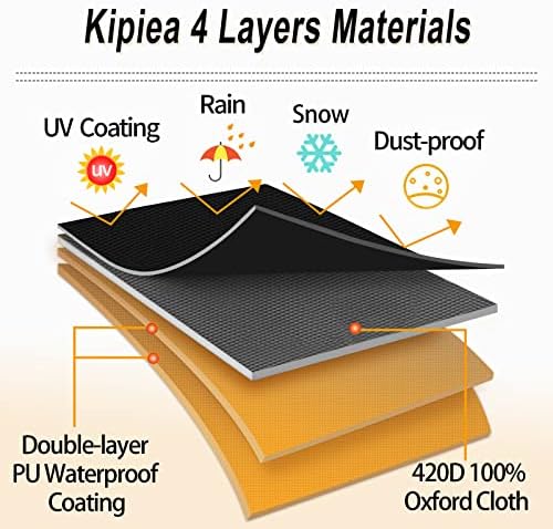 Kipiea Patio V-Shaped Sectional Sofa Cover, 420D Heavy-Duty Oxford Fabric Outdoor Sectional Cover with 6 Windproof Buckles, Anti UV and No Tears, No Fading (85"/85" L x 33.5" D x 31" H) Black