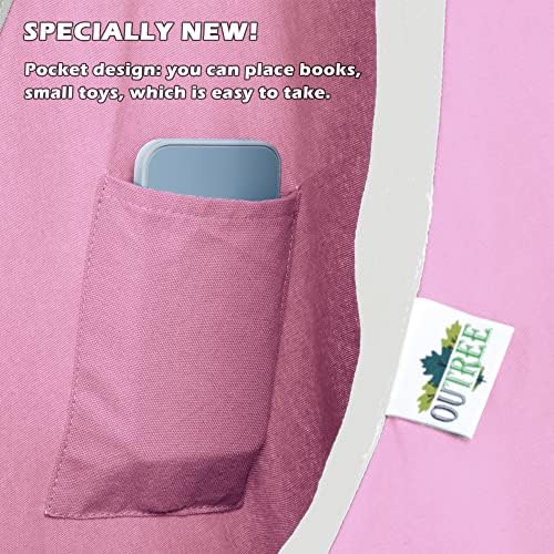 OUTREE Kids Pod Swing Seat, Cotton Child Hammock Swing Chair,Sensory Swing for Indoor and Outdoor Use, Pink