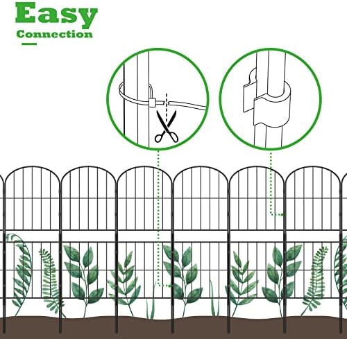 OUSHENG Decorative Garden Fence Fencing 10 Pack, 36in (H) x 10.8ft (L) Rustproof Metal Wire Panel Border Animal Barrier for Dog, Flower Edging for Yard Landscape Patio Outdoor Decor, Arched