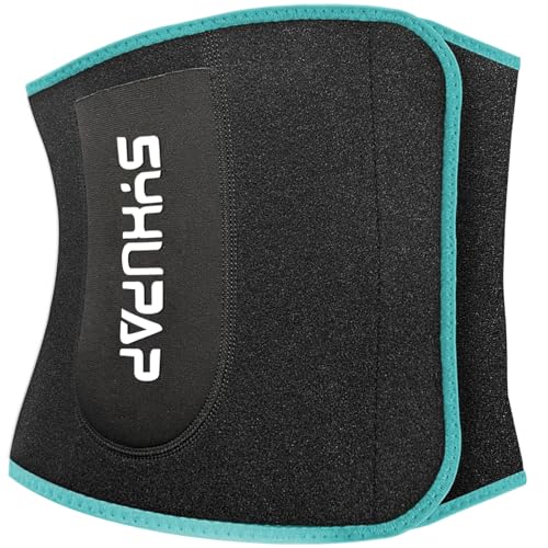 SYXUPAP Waist Trimmer for Women and Men,Waist Trainer for High-Intensity Training & Workouts, Size M Turquoise