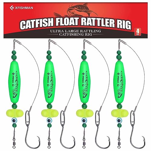 Catfish-Rig-for-Bank-Fishing-Catfishing-Tackle-Floats-with-Rattler-Santee Cooper Rig Equipment(Black-2.5 inch)