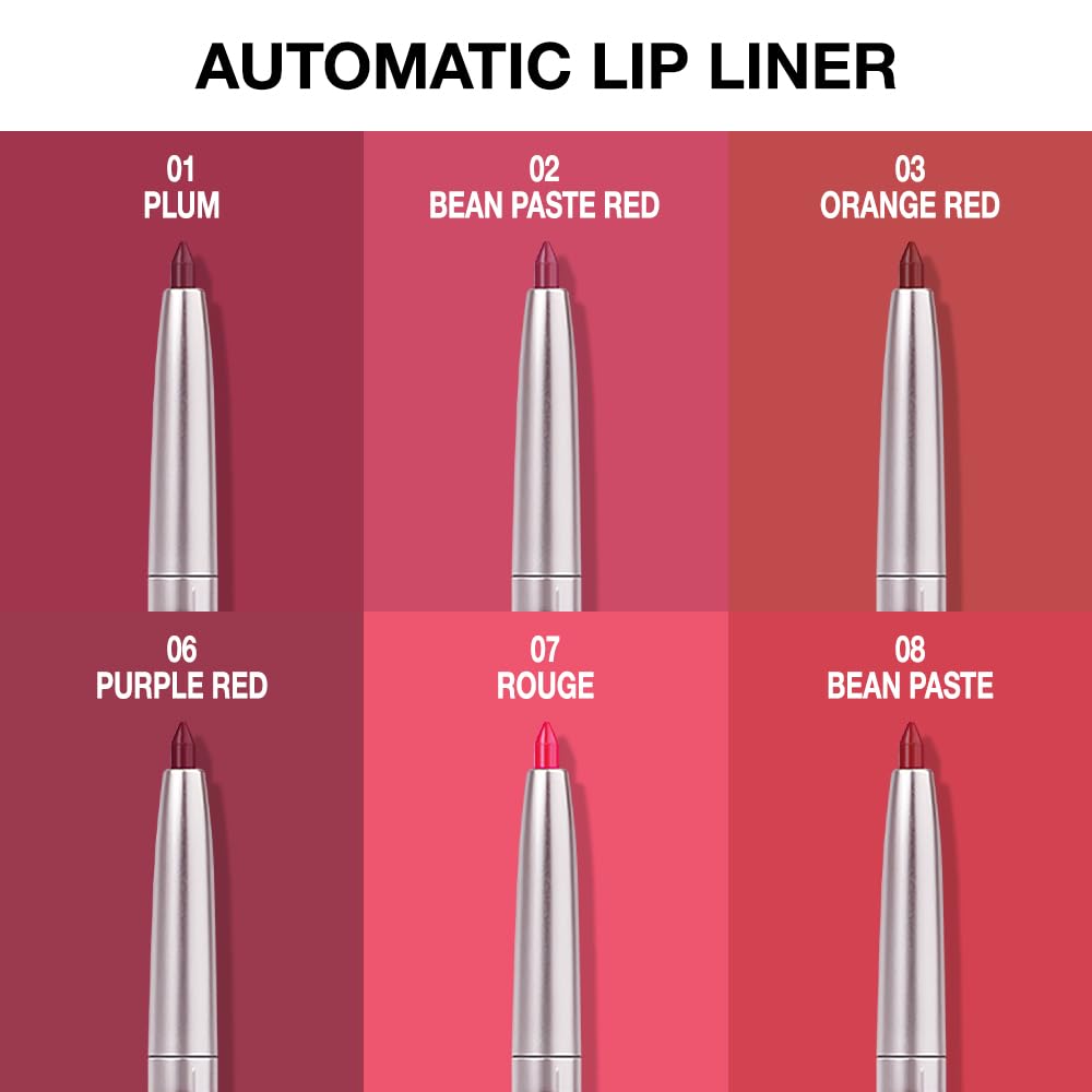 FeiCuiYun Retractable Lipliner Pencil Waterproof Makeup for Lip Liner and Eye Liner, Smooth and Creamy, Long Lasting Matte Finish, Vegan Beauty, Matte Velvet Pigmented Lip Liner (12#Bean Paste, 1)