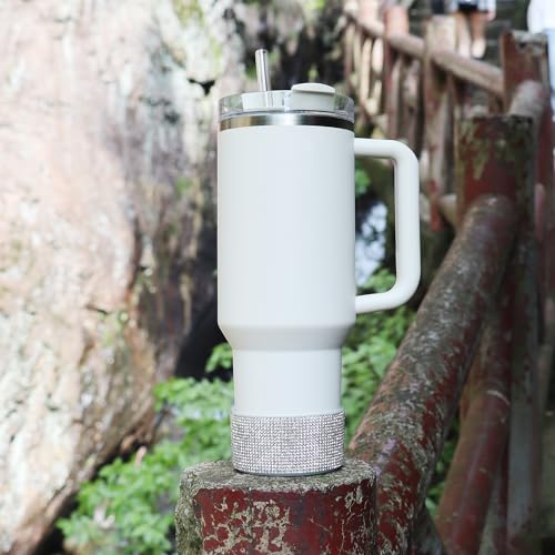 WORBSS Diamond Glitter Silicone Boot for Stanley Cup 40oz Tumbler & Simple Modern 30-40oz Trek Tumbler Accessories for 2.8-2.9 inch Trapezoidal Cylinder Base Water Bottles Bottom Anti-Slip Sleeve