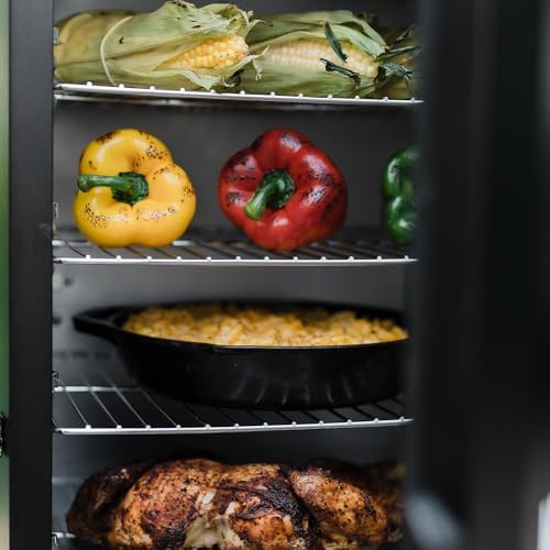 Masterbuilt®710 WiFi Digital Smoker, Vertical Design, 711 Cooking Sq. Inches, 4 Chrome Coated Smoking Racks, Wood Chip Loader, Electric Fuel Source to Plug in and Start Cooking, Black Model MB20070924