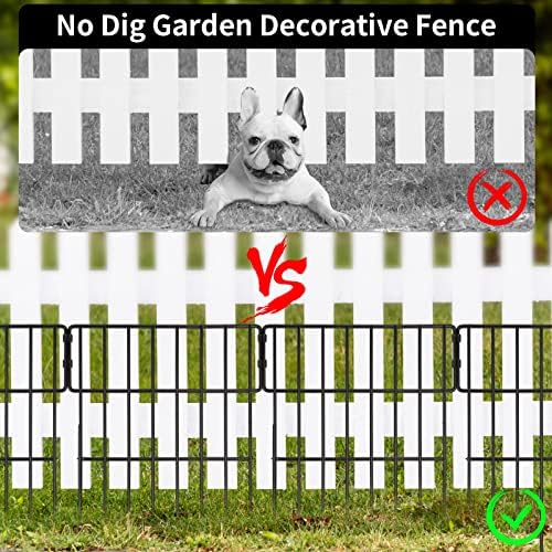 Animal Barrier Fence, 25 Panels No Dig Fence, 27ft(L) x 17in(H) Garden Fences, Under Fences Barrier for Dog Fencing, Rabbit Fencing, Rustproof Metal Fenc Border for Outdoor, Yard, Patio