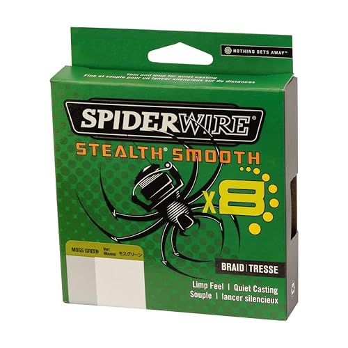 SpiderWire Stealth® Translucent Superline, Moss Green, 15lb | 6.8kg, 200yd | 182m Braided Fishing Line, Suitable for Saltwater Environments