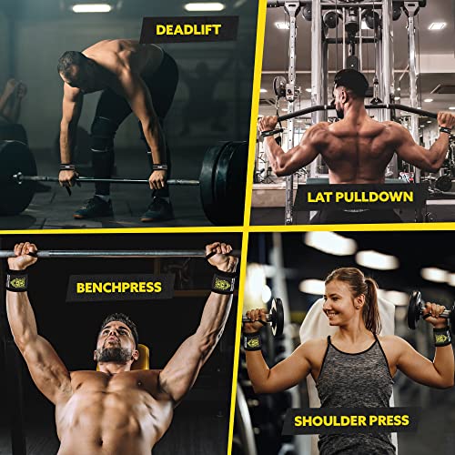 Heavy Duty Wrist Wraps and Lifting Straps - 21" Wrist Wraps for Weightlifting Men and 24" Wrist Straps for Weightlifting with Silicone Grip and Padding - Weight Lifting Wrist Wraps and Gym Straps