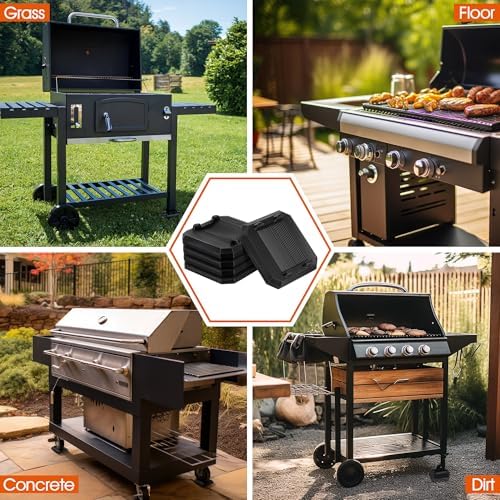 8 Pcs Griddle Leveling Shims Kit Compatible with Blackstone Griddle, Rubber Grill Levelers Outdoor for Most Grills, Keep Flat Top Grill in Level (Black)