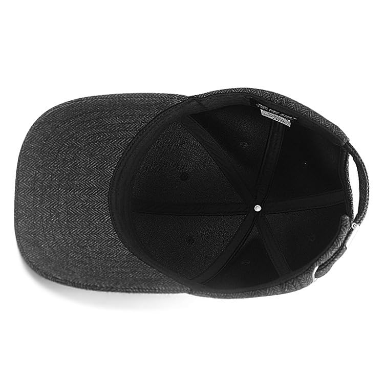 Oversize XXL Baseball Caps for Men Winter Wool Big Head Hats Large Head Hat Plus Size Cap Adjustable 22.5"-25.5" Grey