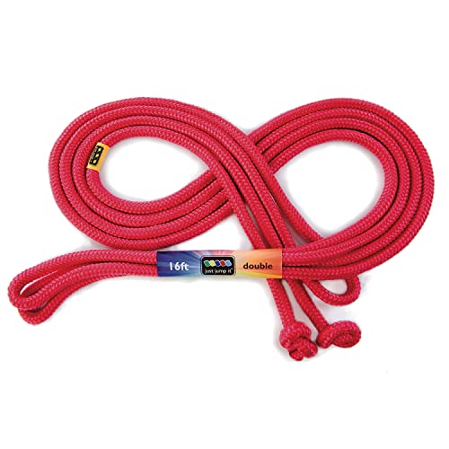 Just Jump It 16' Foot Single Jump Rope - Active Outdoor Youth Fitness - Double Dutch Length - Red