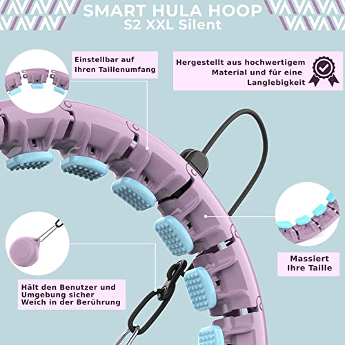 Swiss Activa+ S2 XXL Smart Hula Hoop Adult - Up to 47in for Plus Size XXL - Won't Fall Off - Weight Loss Hoop for Women - Smart Fitness Hula Hoop with Weight