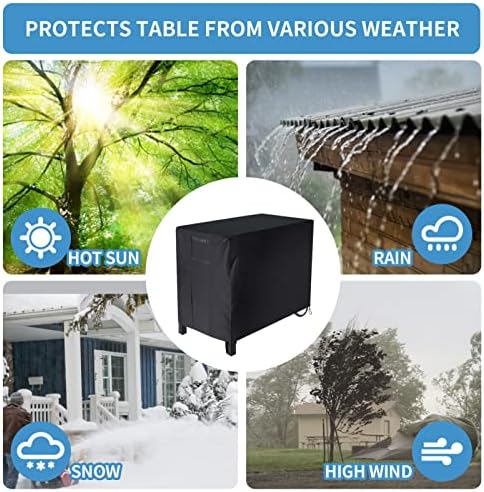 PAMASE Outdoor Dining Cart Cover - 41"L*24"W*32"H Grill Covers for Royal Gourmet Worktable PC3401B PC3401S Food Prep Table, Heavy Duty Waterproof BBQ Serving Worktable Metal Movable Station