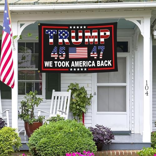 3 Ply Trump 45th 47th President Flag Trump 2025 Flags 3x5 Ft Outdoor Double Sided We Took America Back Flags for Bedroom Room Yard House Decorations Banner
