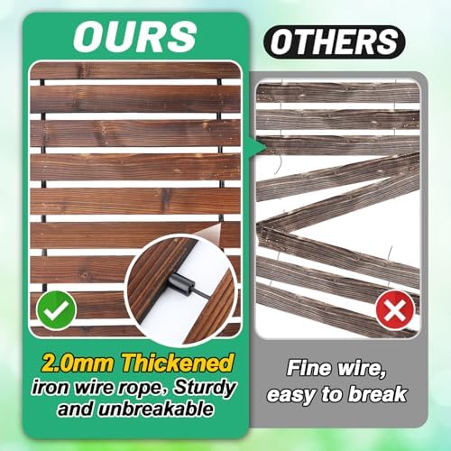 8.2 Ft Wooden Garden Pathway - Weather Resistant Carbonized Pine Roll Out Decorative Walkway, Boardwalk Pathway Pavers for Outside Stepping Stones Outdoor Flooring Patio Beach Pool Backyard