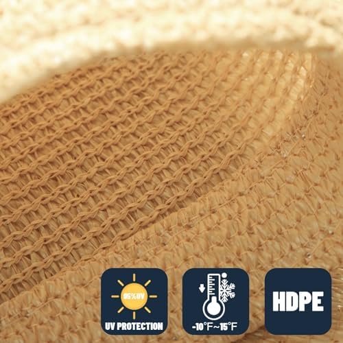 SUNNY GUARD Sun Shade Sail 16'x16'x16' Triangle Sand UV Block Sunshade for Backyard Yard Deck Patio Garden Outdoor Activities and Facility(We Make Custom Size)