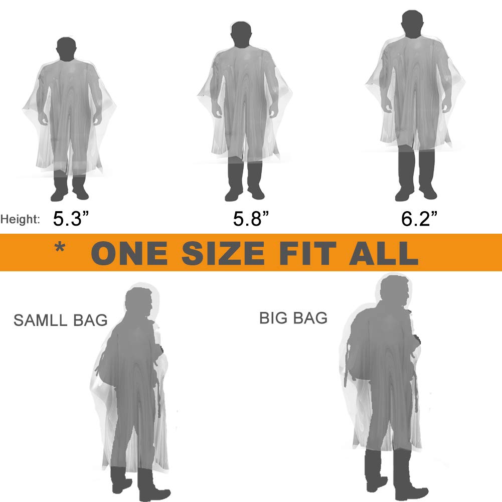 RAINPOH Rain Poncho 10Pack Rain Ponchos for Adults Women and Men Ponchos Family Pack with Hood
