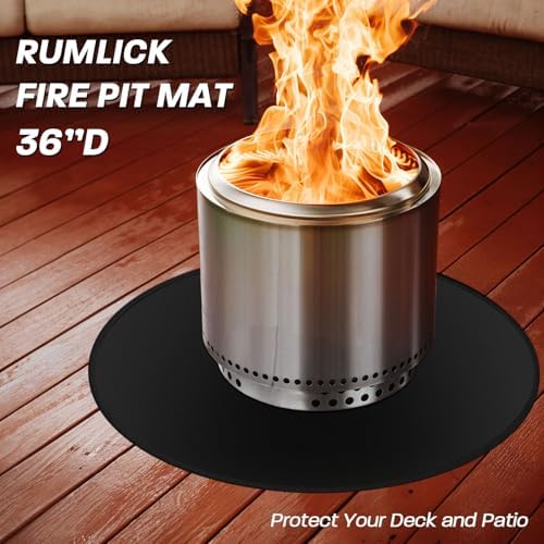 36" Fire Pit Mat for Solo Stove Bonfire, Round Fireproof Under Grill Mats for Outdoor Grill, Portable Camping Stove Mat for Solo Stove Accessories