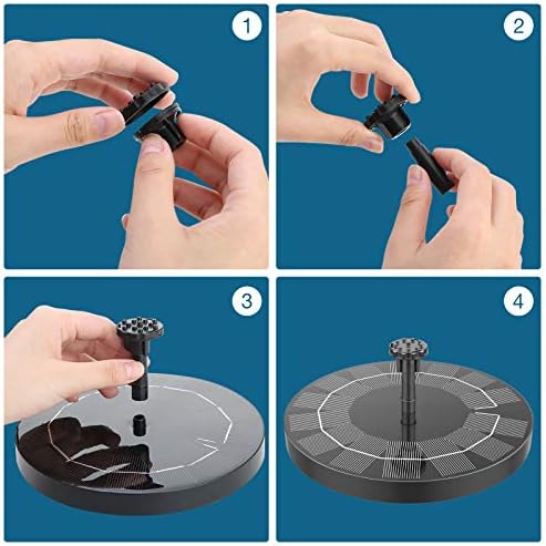 AISITIN 2.5W Solar Bird Bath Fountain, Solar Fountain for Bird Bath with 6 Nozzles, 6.7" Solar Powered Water Fountain for Garden, Ponds, Pool, Fish Tank, Outdoor and Aquarium, 2 Pack
