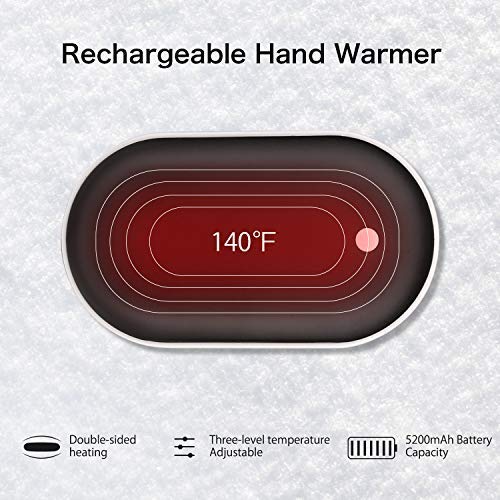 Electric Hand Warmer Rechargeable/ 5200 mAh Portable_Charger （Black）
