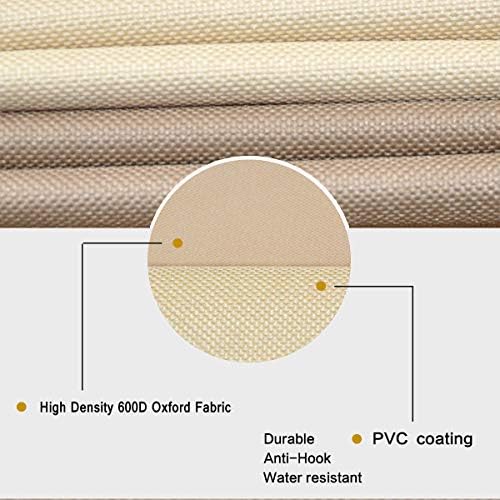 SheeChung Gas Fire Pit Cover Square 600D Heavy Duty Patio Outdoor Fire Pit Table Cover with PVC Coating 100% Waterproof,Air Vent,Fits for 33/34/35/36 inch Fire Pit Table Cover 36”L x 36”W x 24”H Beige
