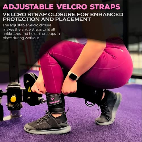 YAGHZU Ankle Straps for Cable Machines Women - Adjustable Gym Ankle Strap for Cable Machine, Neoprene Padded Cable Straps, Durable Leg Strap with Cable Cuff, Glute Kickback Ankle Strap with D Rings